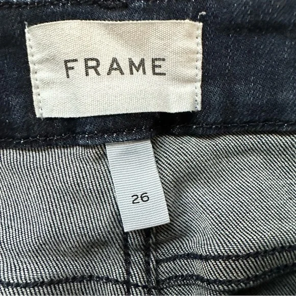 Frame Le Crop Mini Boot Women's Mid-Rise Medium/Dark Wash Denim Size 26 GUC - Picture 5 of 7